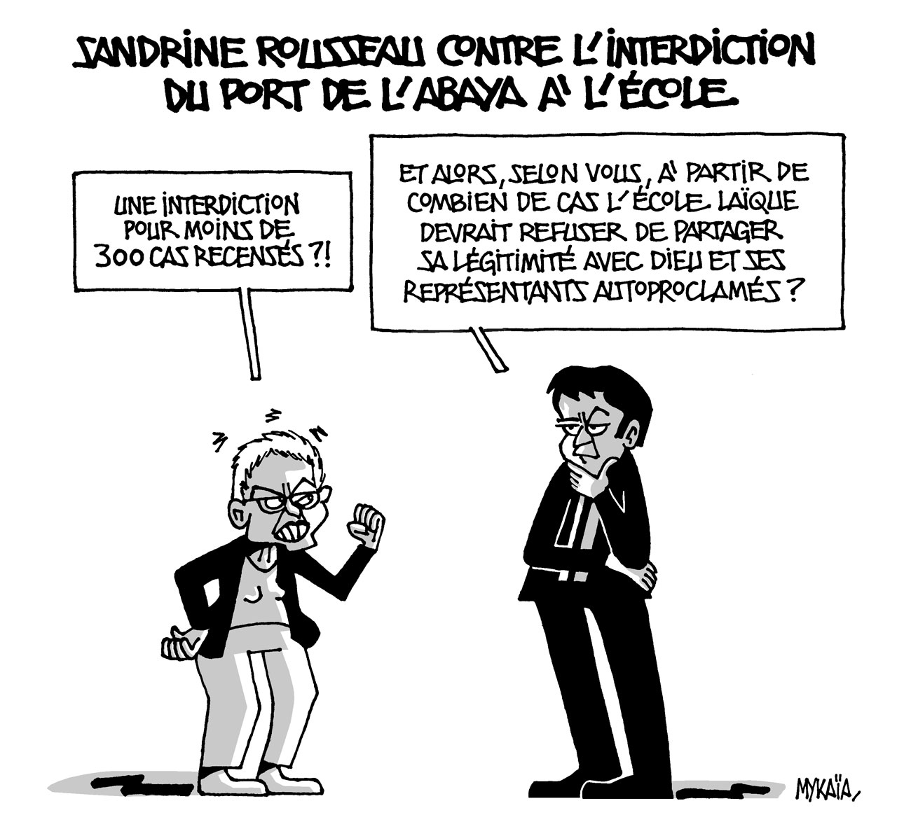 Sandrine Rousseau contre l'interdiction du port de l'abaya à l'école