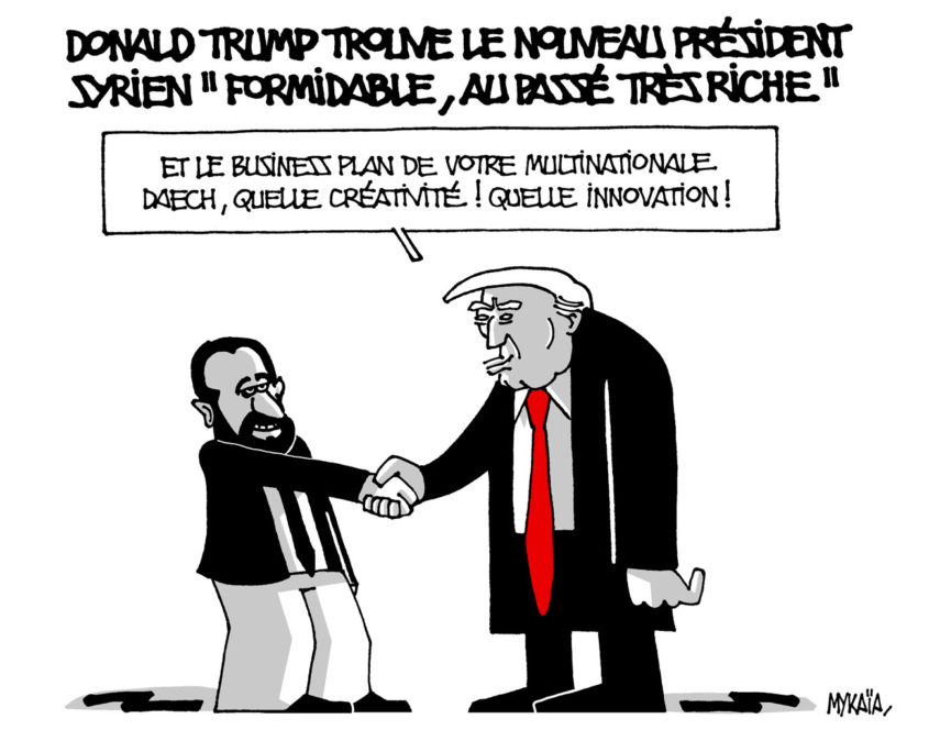 Donald Trump trouve le nouveau président syrien "formidable, au passé très riche"