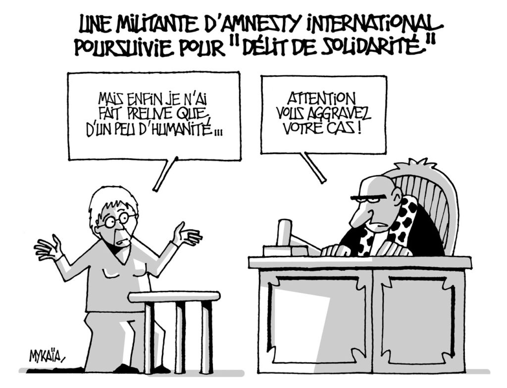 Une militante d'Amnesty International poursuivie pour "délit de solidarité"