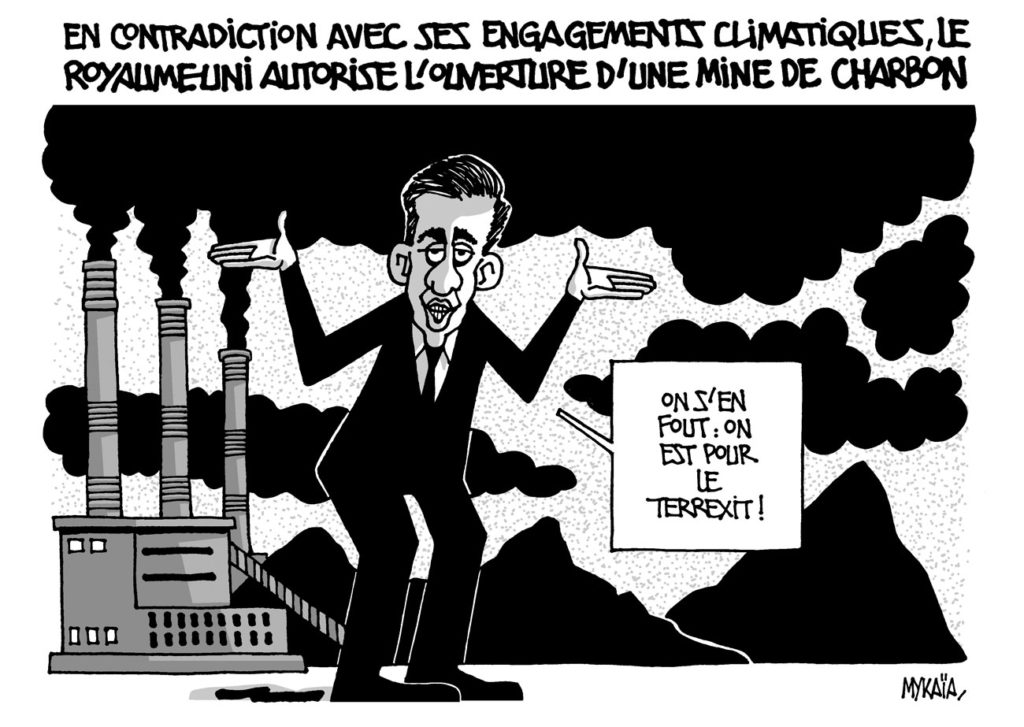 En contradiction avec ses engagements climatiques, le Royaume-Uni autorise l'ouverture d'une mine de charbon